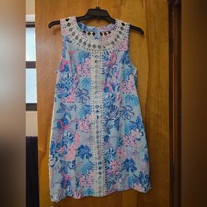 Lilly Pulitzer Blue and Pink Floral Dress